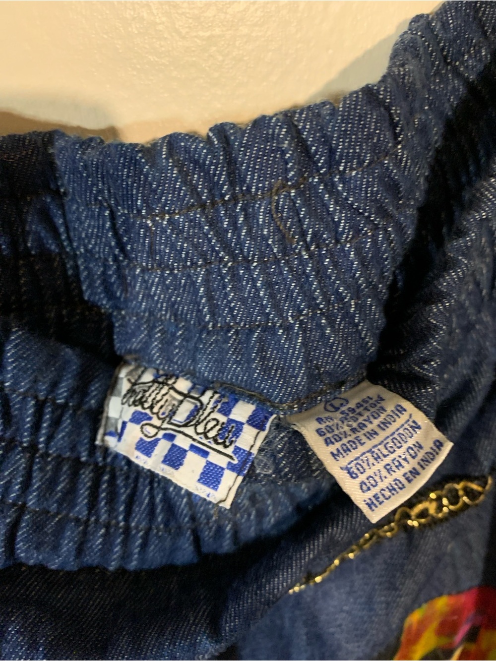 Vintage cottage core vibes Floral Boho Maxi Skirt in blue Jean  and Multicolor - Picture 5 of 10